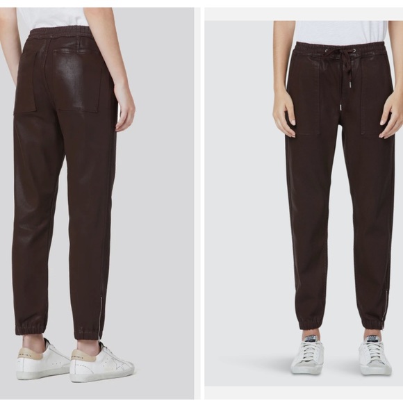 Hudson Utility Jogger Pant Size M Drawstring Pocket In Coated Chicory Coffee - Picture 1 of 14